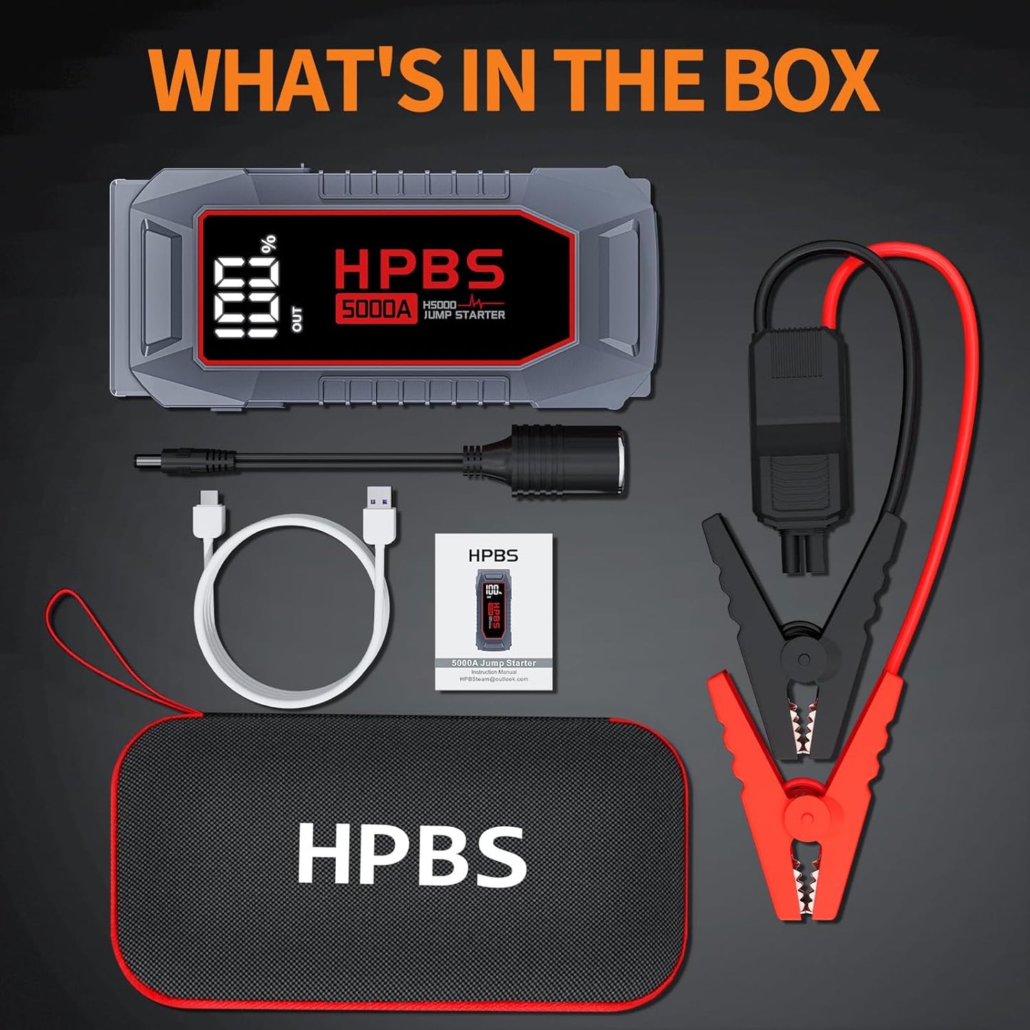 H50 Jump Starter - 5000A Jump Starter Battery Pack for Up to 10.0L Gas and 8.0L Diesel Engines, 12V Portable Car Battery Jump Starter Box with 3.0" LCD Display