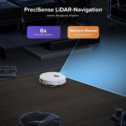 roborock Q10 S5+ Set Saugroboter mit Wischfunktion, 10.000 Pa HyperForce Saugkraft, Dual Anti-Tangle System, Auto Lifting Mopping, Ideal für Tierhaare, Teppiche, Hartböden (Schwarz)