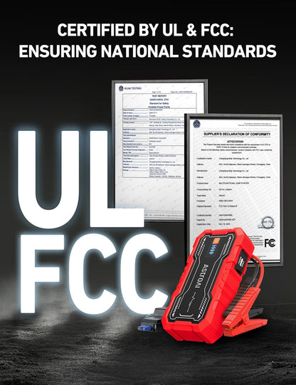 AstroAI S8 Car Battery Jump Starter, Car Jumper Starter Battery Pack for Up to 6.0L Gas & 3.0L Diesel Engines, 12V Portable Jump Box with 3 Modes Flashlight and Jumper Cable (Orange)
