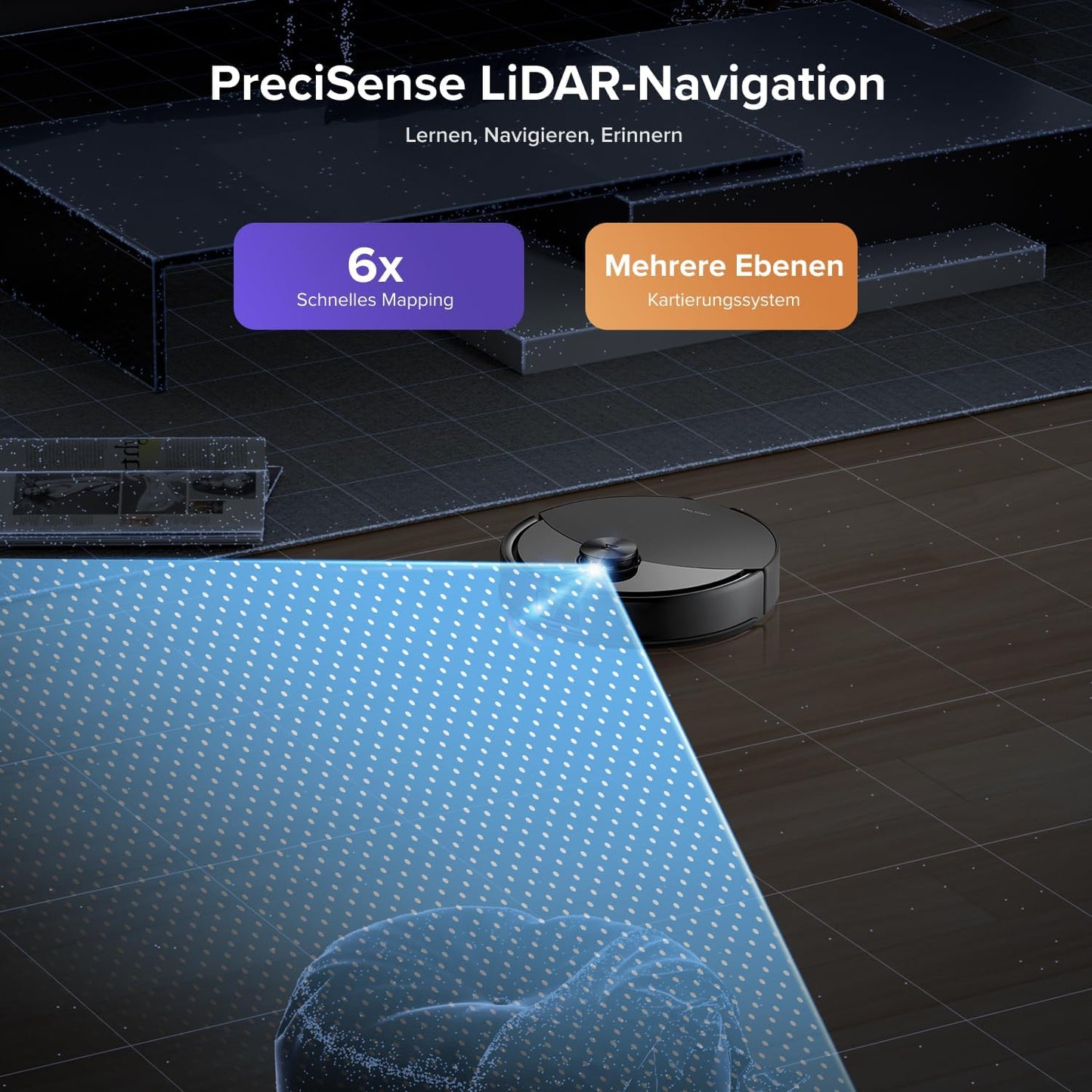 roborock Q10 S5+ Set Saugroboter mit Wischfunktion, 10.000 Pa HyperForce Saugkraft, Dual Anti-Tangle System, Auto Lifting Mopping, Ideal für Tierhaare, Teppiche, Hartböden (Schwarz)