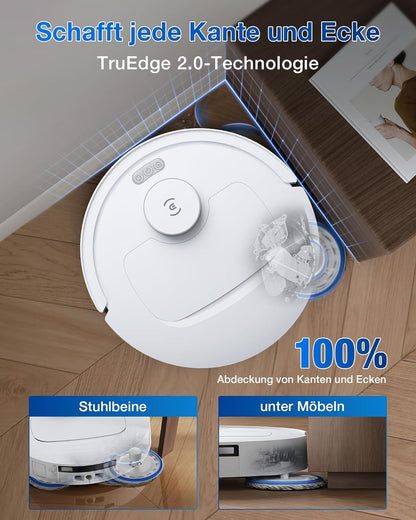 ECOVACS DEEBOT T30C Omni, Saugroboter mit Wischfunktion, 20.000 Pa, OZMO Turbo 2.0 Wischen, ZeroTangle 3.0 Anti-Verheddern, TruEdge 2.0 Kantenreinigung, All-in-One-Station, 75°C Moppwäsche, Schwarz