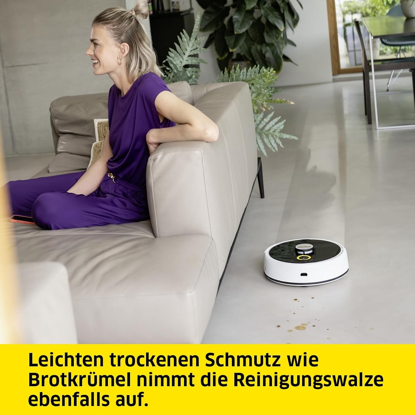 Kärcher Saugroboter RCV 3 mit Wischfunktion, smarte App-Steuerung, LiDAR-Laser-Navigation, Kartierung, Raum- und Hinderniserkennung, 2500 Pa, 120 min Laufzeit, für Hartböden und Teppiche, Weiss