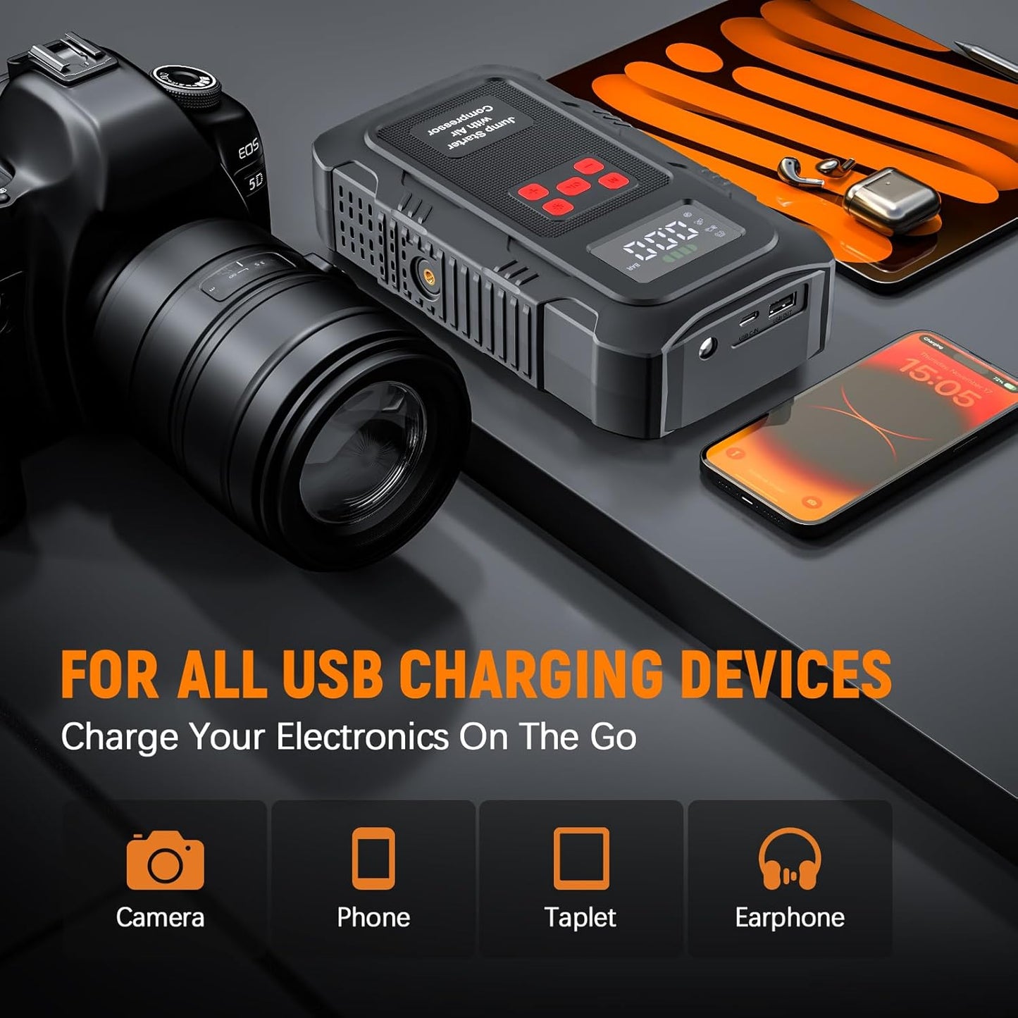 H50 Jump Starter - 5000A Jump Starter Battery Pack for Up to 10.0L Gas and 8.0L Diesel Engines, 12V Portable Car Battery Jump Starter Box with 3.0" LCD Display