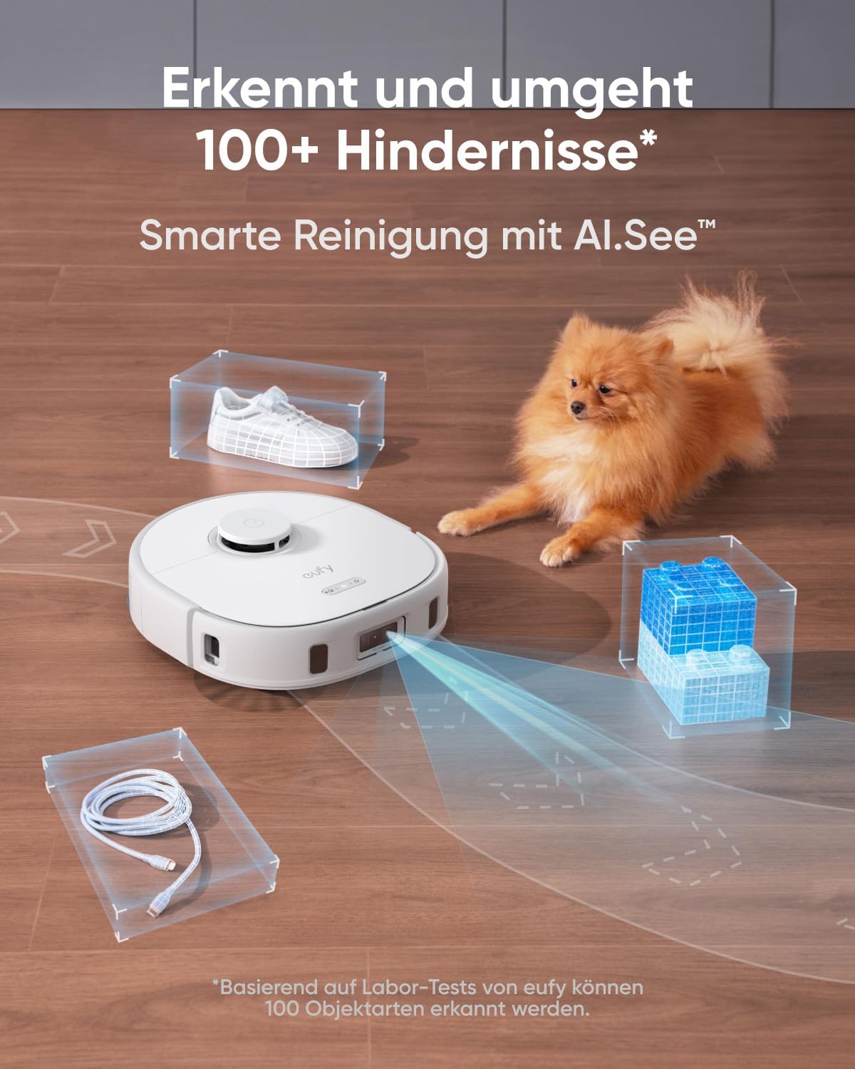 eufy Saugroboter Omni C20 mit All-in-One-Station,Auto-Entleerung, Auto-Wasch- und Trocknungsfunktion, 7.000Pa, 8,5cm Design, Staubsauger Roboter mit Wischfunktion,Kindersicherung