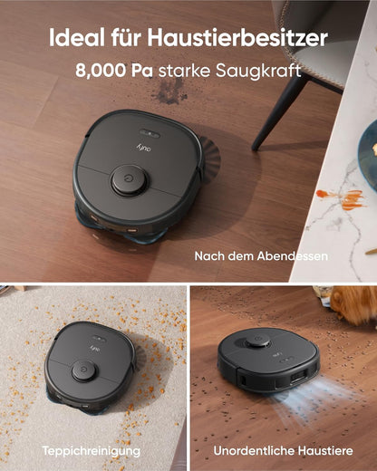 eufy Saugroboter Omni C20 mit All-in-One-Station,Auto-Entleerung, Auto-Wasch- und Trocknungsfunktion, 7.000Pa, 8,5cm Design, Staubsauger Roboter mit Wischfunktion,Kindersicherung