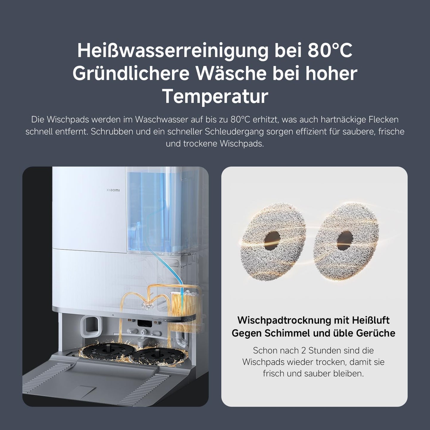 Xiaomi Robot Vacuum X20+ Saugroboter mit Absaugstation und 4L/4L Frisch- & Altwassertank - 2 rotierende, Auto-Trocknung Wischmops, Bis 280m² wischen, 6000Pa Saugkraft, LDS-Navigation, Alle Bodentypen