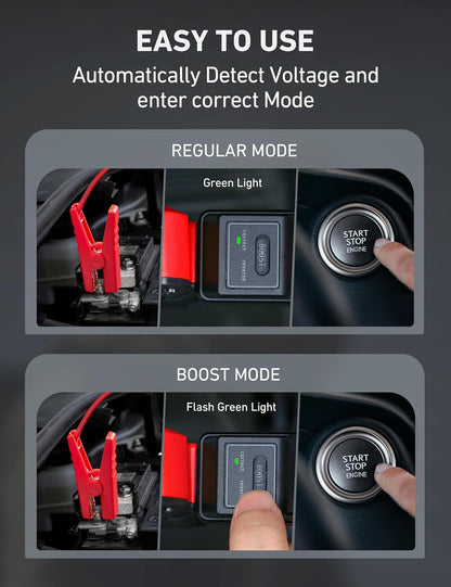 AstroAI S8 Car Battery Jump Starter, Car Jumper Starter Battery Pack for Up to 6.0L Gas & 3.0L Diesel Engines, 12V Portable Jump Box with 3 Modes Flashlight and Jumper Cable (Orange)