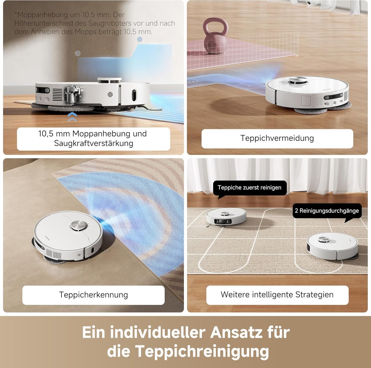 dreame L10s Ultra Gen 2 Saugroboter mit Wischfunktion,MopExtend™ RoboSwing-Technologie, 10.000 Pa Vormax™-Saugkraft, Haustiermodus, vollautomatischer Basisstation,vielseitiger Teppichreinigung