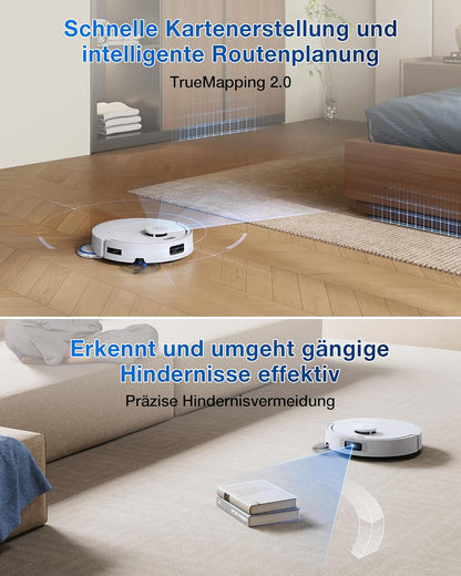 ECOVACS DEEBOT T30C Omni, Saugroboter mit Wischfunktion, 20.000 Pa, OZMO Turbo 2.0 Wischen, ZeroTangle 3.0 Anti-Verheddern, TruEdge 2.0 Kantenreinigung, All-in-One-Station, 75°C Moppwäsche, Schwarz