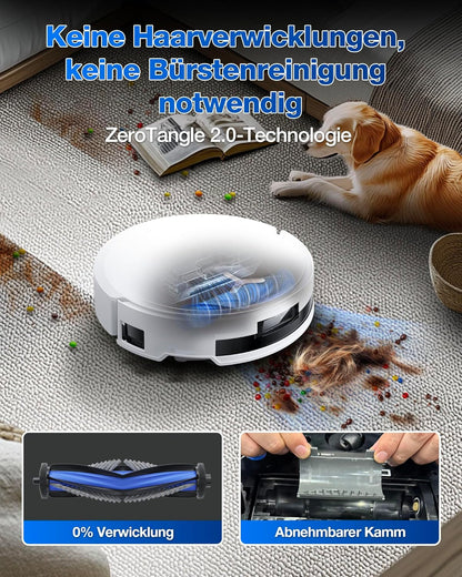 ECOVACS DEEBOT T50 PRO Omni Gen2 Saugroboter mit Wischfunktion, Ausfahrende Seitenbürste und Wischmopp, 21.000 Pa, Auto Zugabe von Reinigungslösung, Moppwäsche mit 75°C heißem Wasser, Ultradünn 81 mm