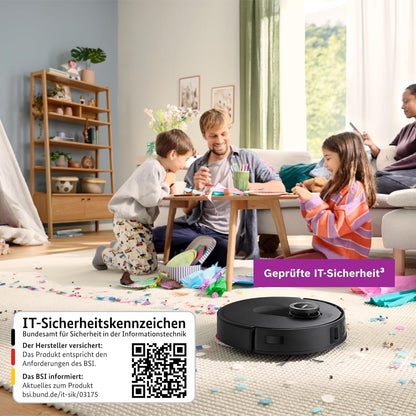 Bosch Spotless Max BCRDW3B Saugroboter mit Wischfunktion, 11.000 Pa Saugkaft, rotierende Wischpads, Nass-Trocken-Servicestation, Selbstreinigung, Smart Vision Navigation, Steuerung per App, schwarz