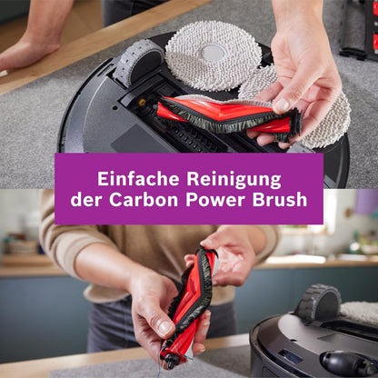 Bosch Spotless Max BCRDW3B Saugroboter mit Wischfunktion, 11.000 Pa Saugkaft, rotierende Wischpads, Nass-Trocken-Servicestation, Selbstreinigung, Smart Vision Navigation, Steuerung per App, schwarz