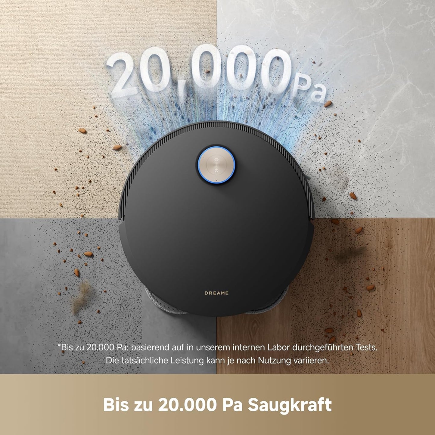 dreame X50 Ultra Complete Saugroboter mit Wischfunktion,20.000Pa Saugkraft,6 cm Hindernisfreiheit, mit Wischfunktion&Hebarem Wischmopp,KI-Hindernisvermeidung und 360° Navigation
