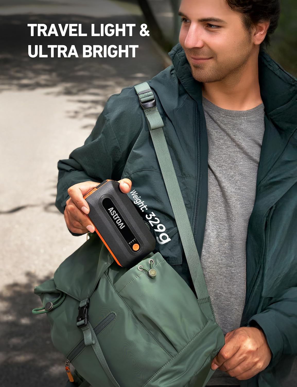 AstroAI S8 Car Battery Jump Starter, Car Jumper Starter Battery Pack for Up to 6.0L Gas & 3.0L Diesel Engines, 12V Portable Jump Box with 3 Modes Flashlight and Jumper Cable (Orange)