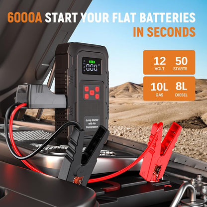 H50 Jump Starter - 5000A Jump Starter Battery Pack for Up to 10.0L Gas and 8.0L Diesel Engines, 12V Portable Car Battery Jump Starter Box with 3.0" LCD Display