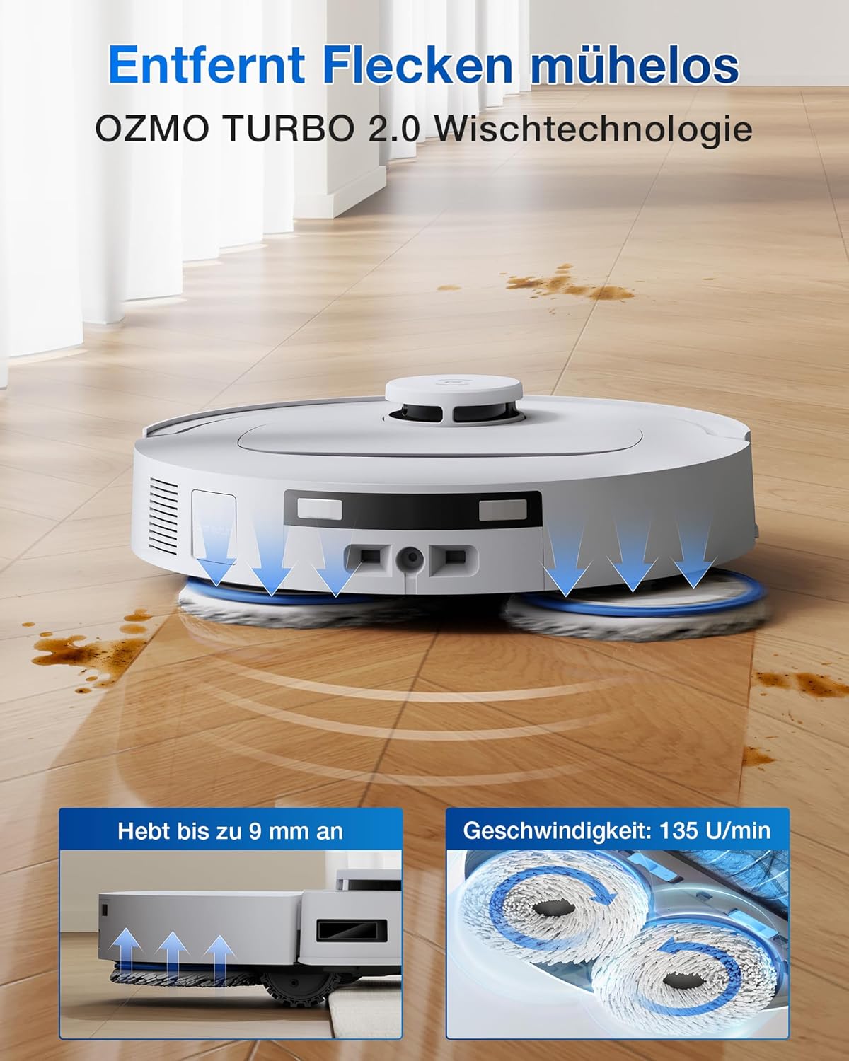ECOVACS DEEBOT T30C Omni, Saugroboter mit Wischfunktion, 20.000 Pa, OZMO Turbo 2.0 Wischen, ZeroTangle 3.0 Anti-Verheddern, TruEdge 2.0 Kantenreinigung, All-in-One-Station, 75°C Moppwäsche, Schwarz