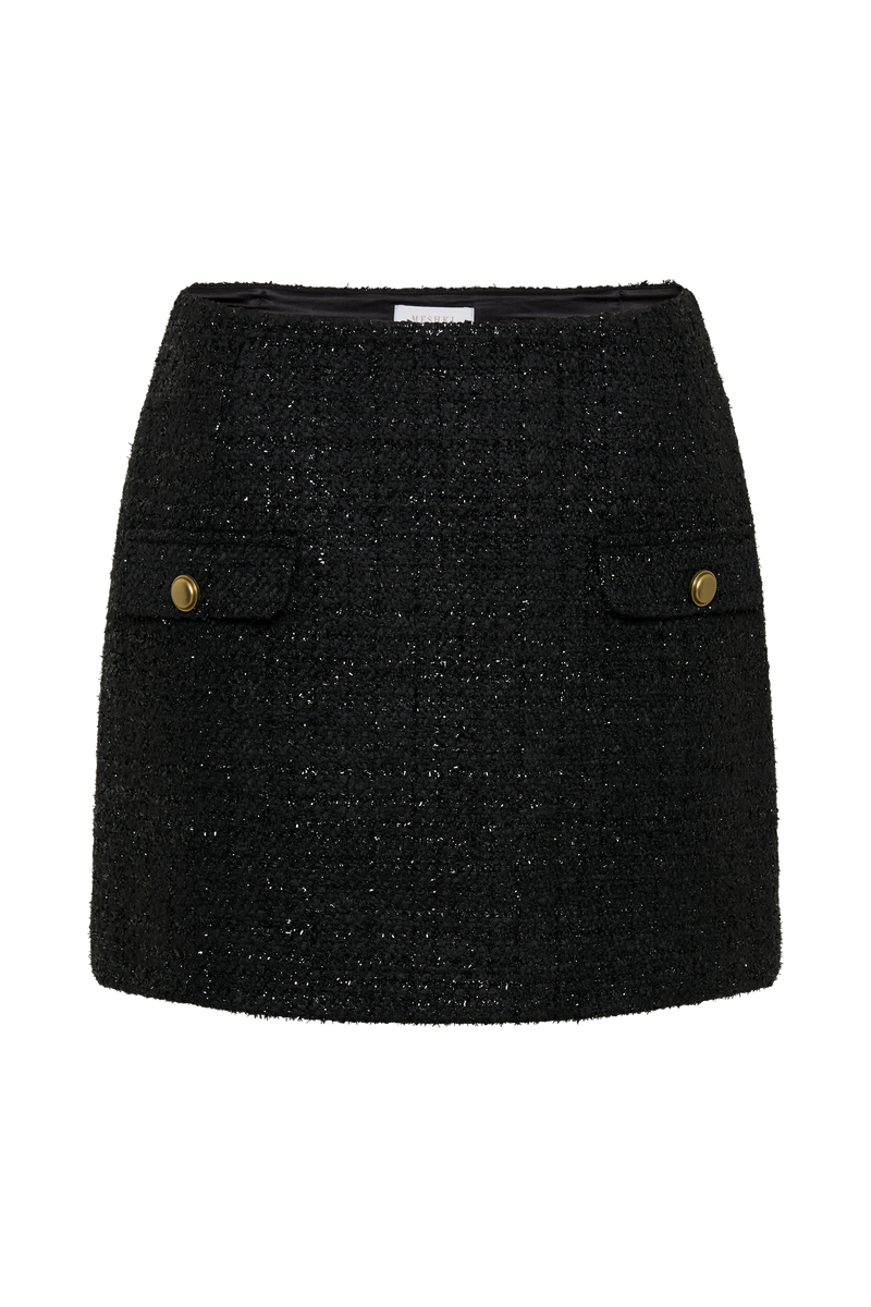 Priscilla Tweed Mini Skirt - Black