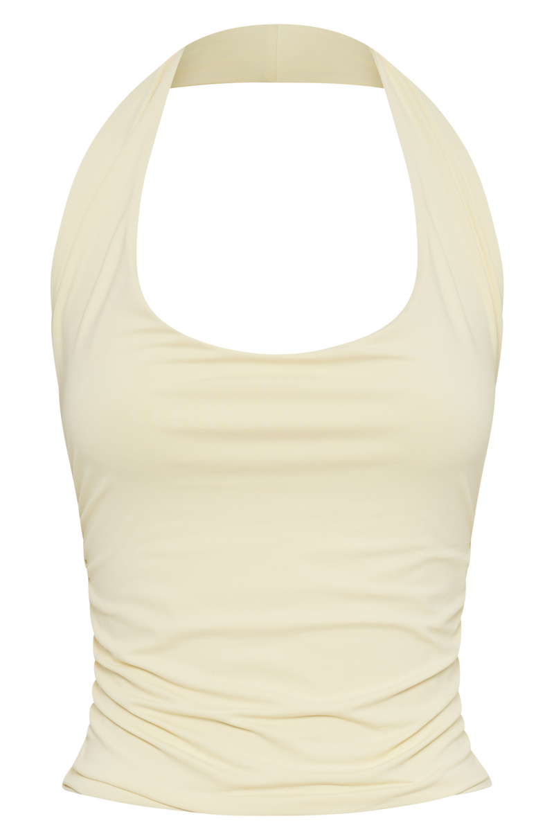 Marie Recycled Halter Top - Lemon Sherbet
