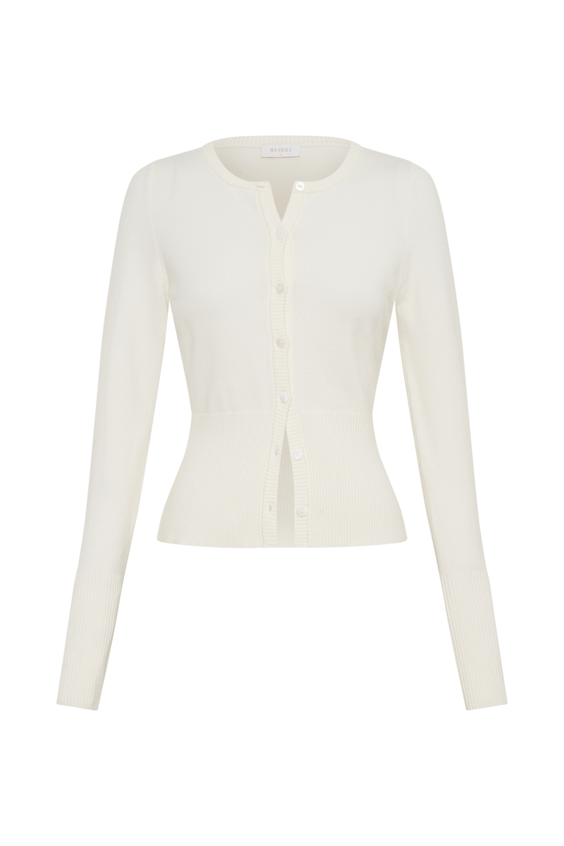 Reese Fitted Knit Cardigan - Ivory