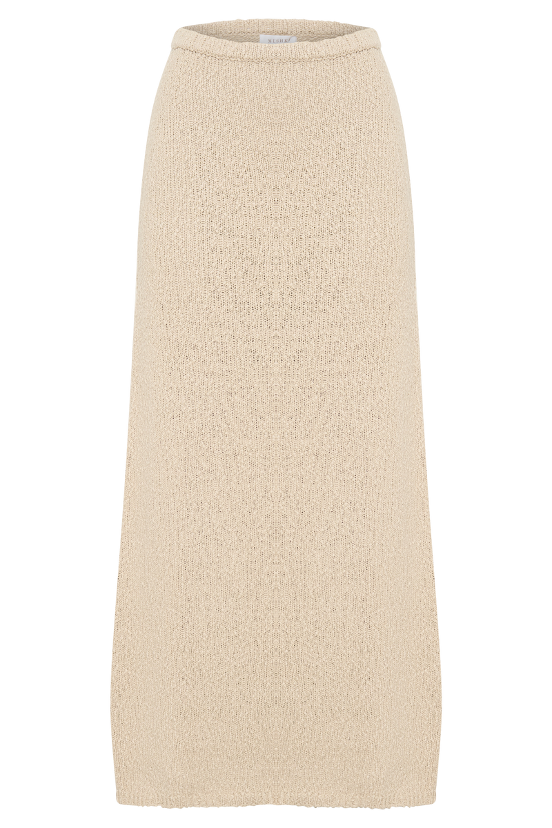 Moira Boucle Maxi Skirt - Wheat