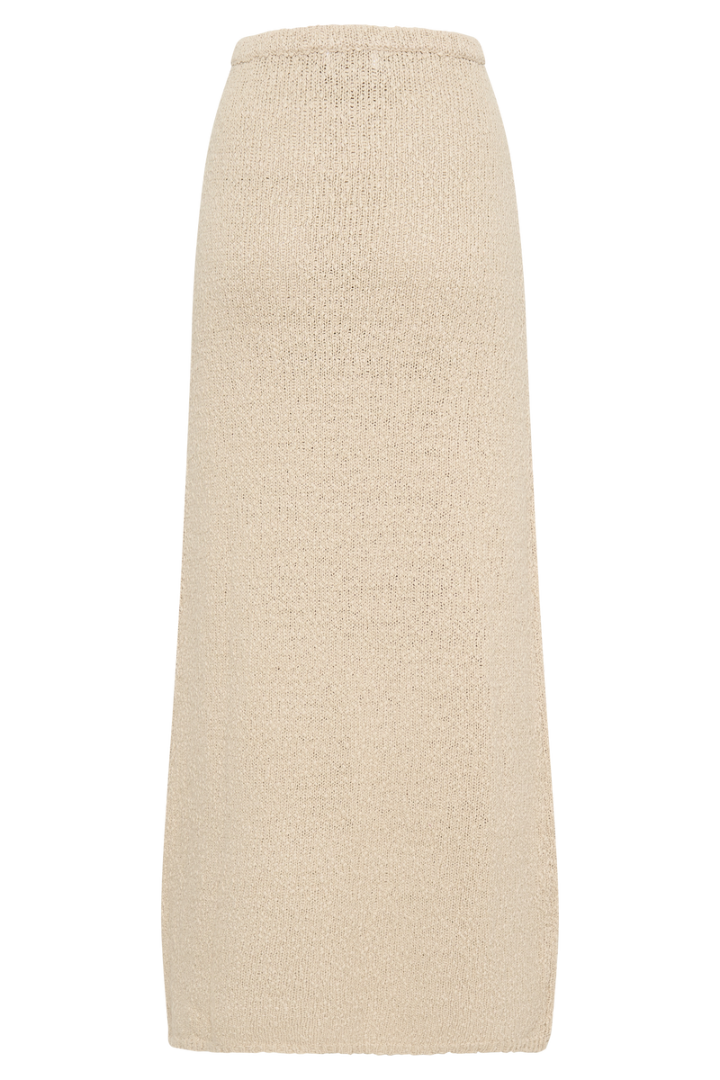 Moira Boucle Maxi Skirt - Wheat
