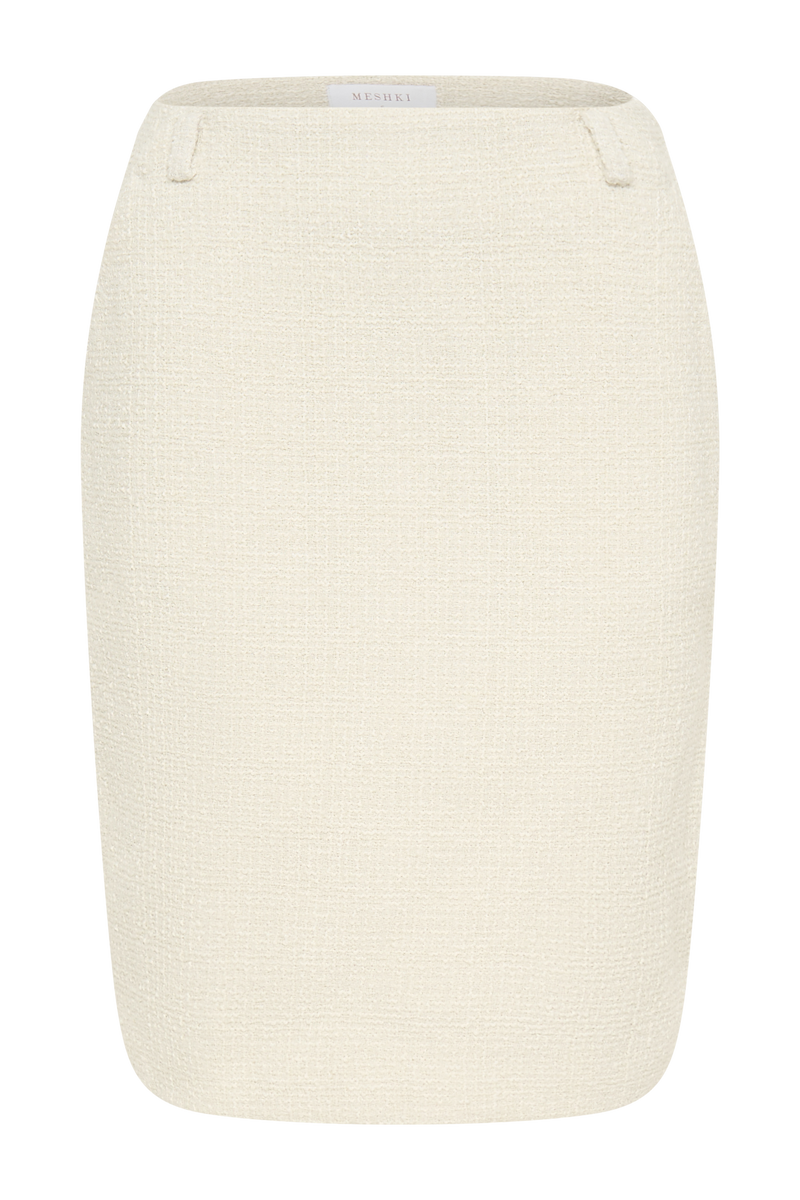 Addison Boucle Knee Length Skirt - Ivory