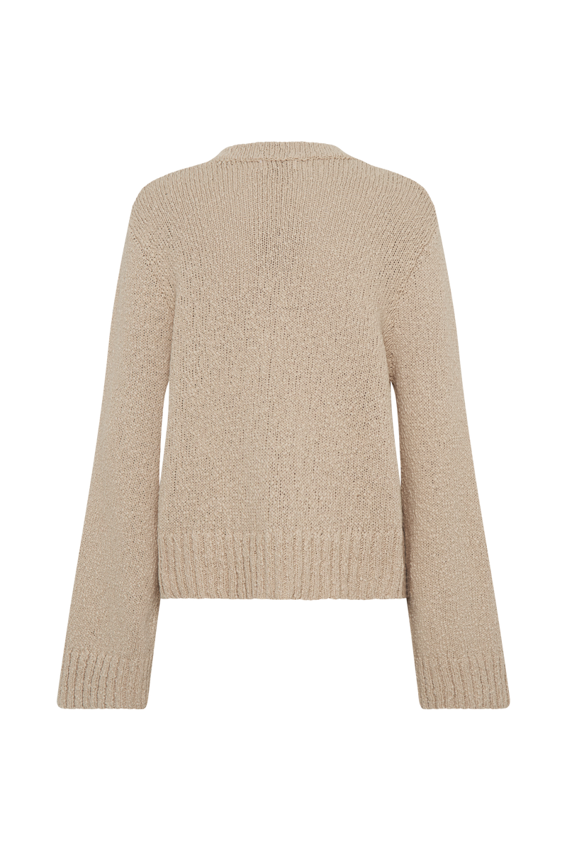 Moira Oversized Boucle Cardigan - Wheat