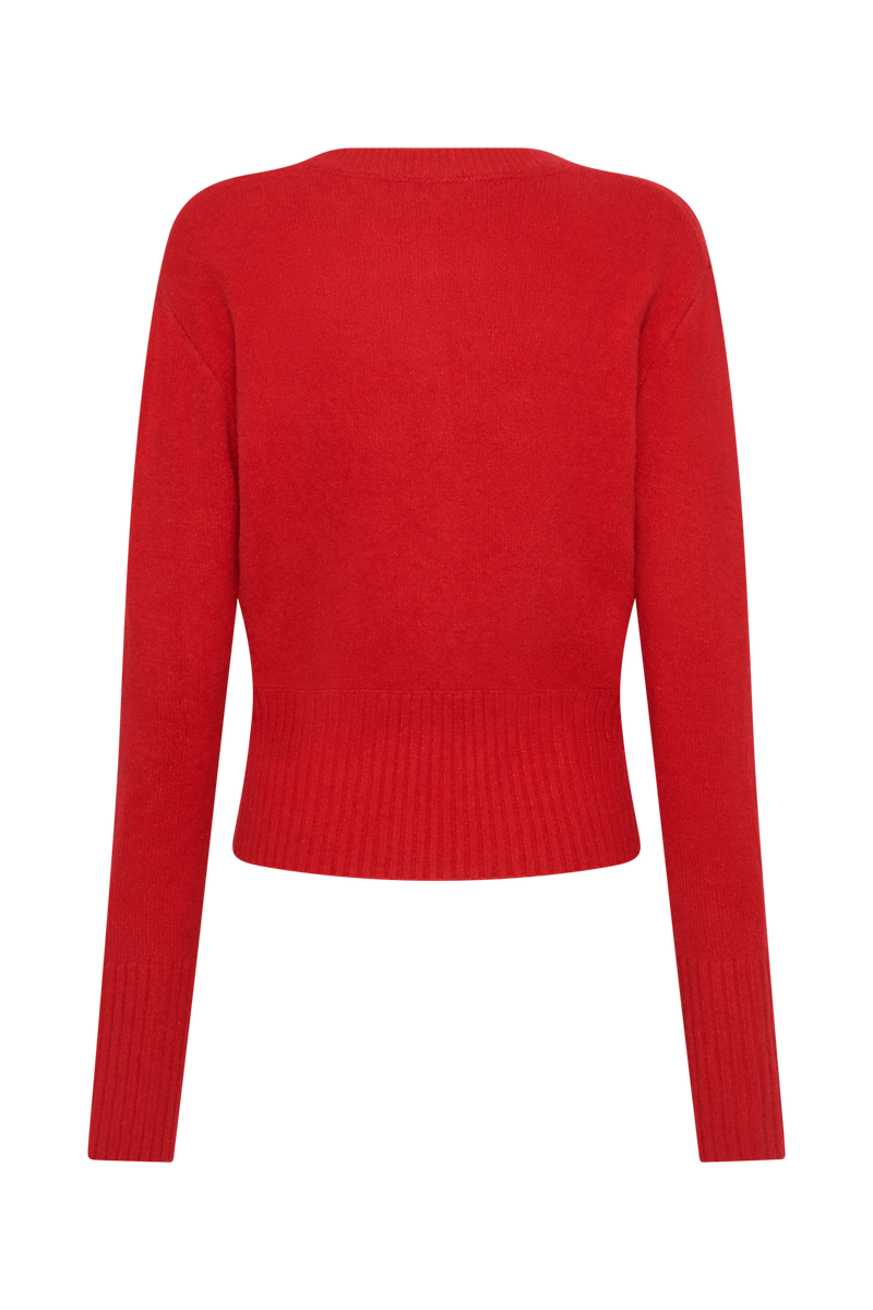 Genevieve Oversized Knit Cardigan - Ruby