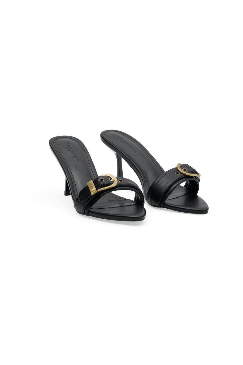 Colleen Buckle Heel - Black