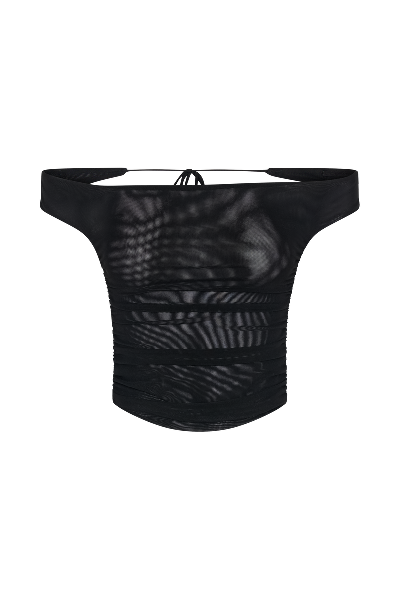 Brooklyn Mesh Crop Top - Black