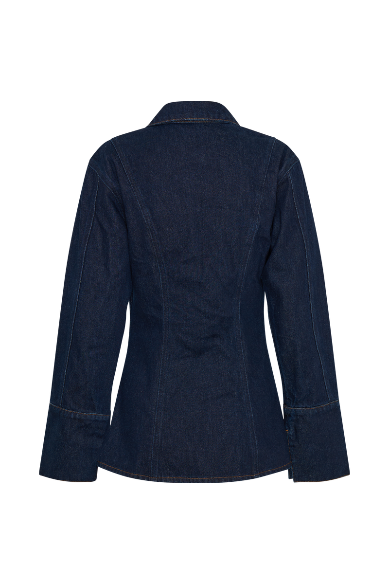 Jericho Asymmetrical Denim Shirt - Indigo Blue