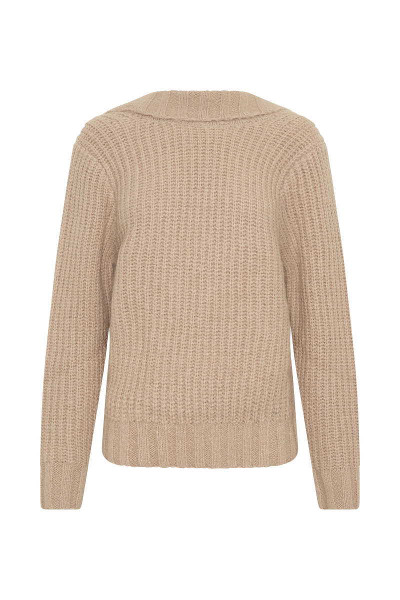 Candice Oversized Low Back Knit Jumper - Stone Marle
