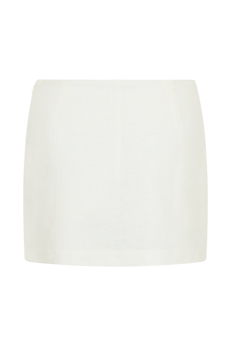 Ciara Linen Mini Skort - White
