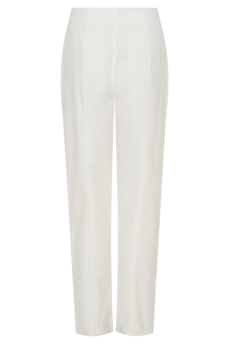 Dora Linen Straight Leg Pant - Ivory
