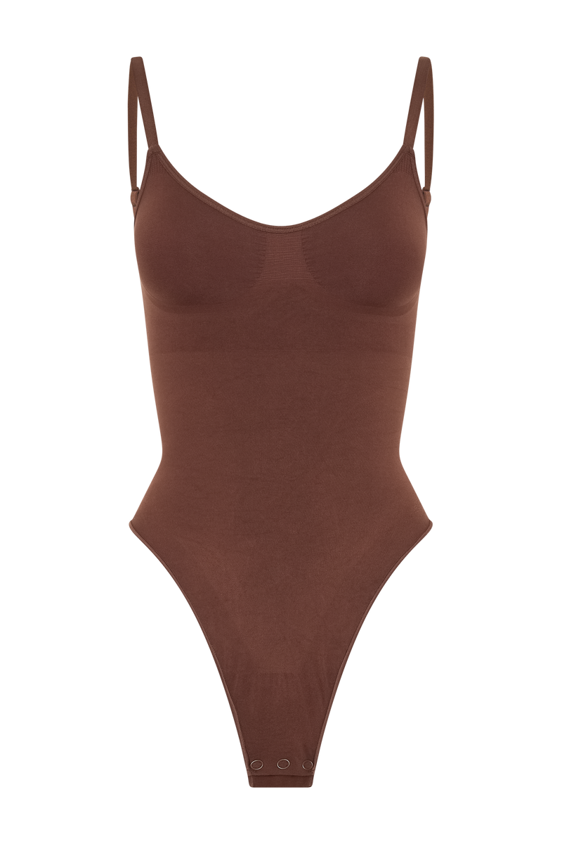 Alyssa Backless Shapewear Bodysuit - Espresso