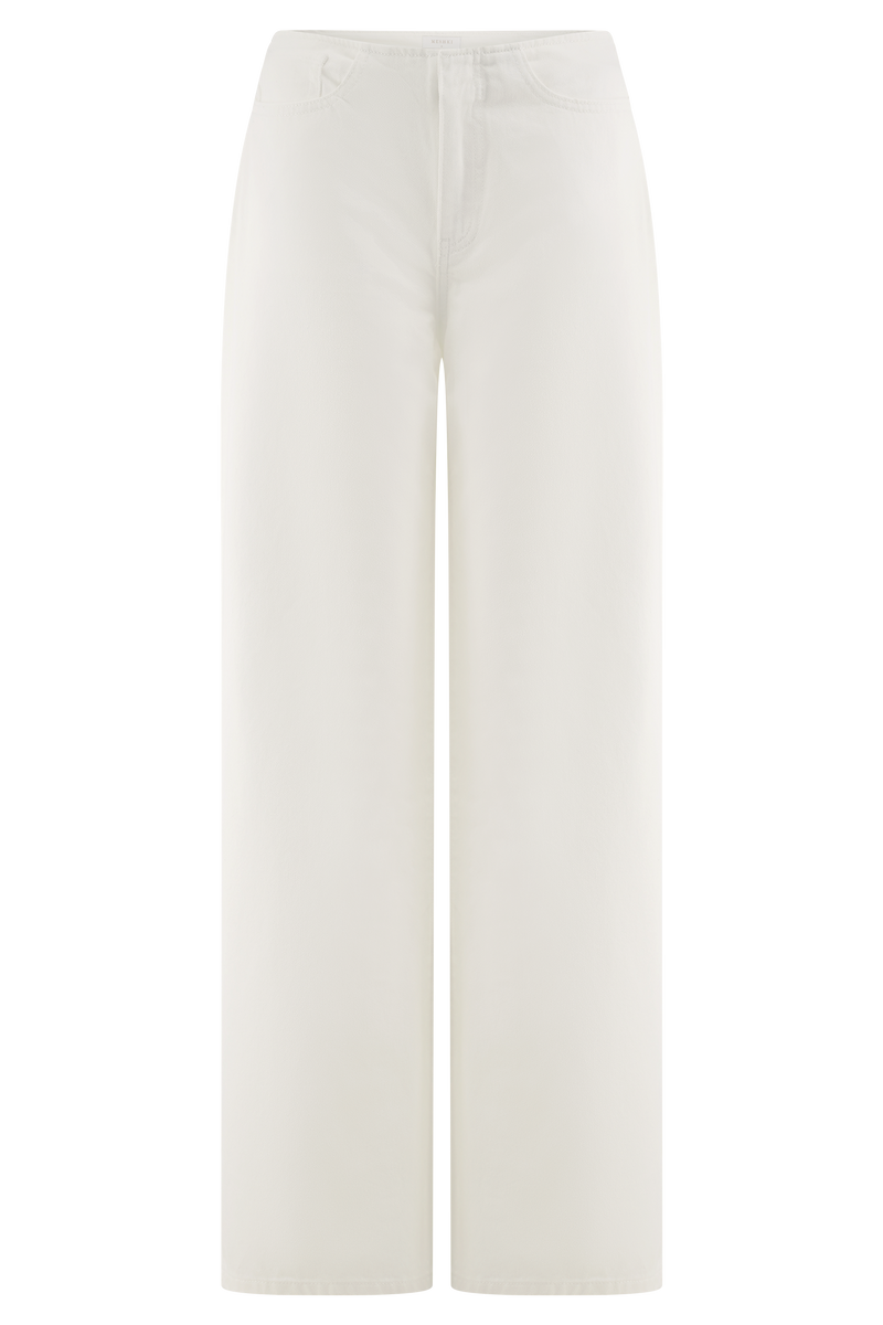 Caitlin Mid Rise Denim Jeans - White