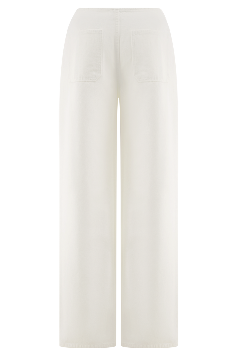 Caitlin Mid Rise Denim Jeans - White