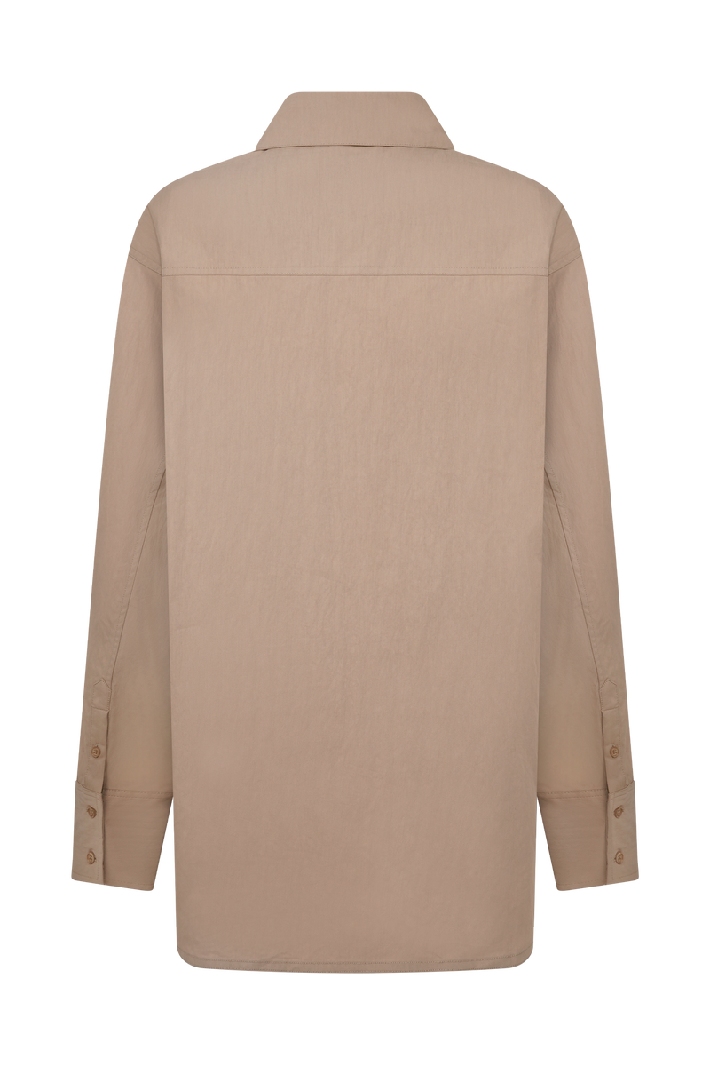 Campbell Cotton Oversized Shirt - Sand