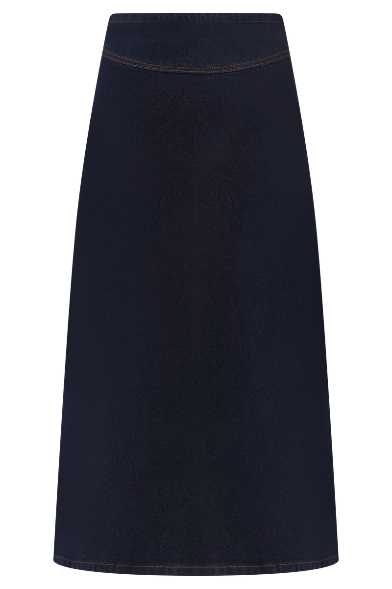 Cecilia Denim A-Line Midi Skirt - Indigo Blue