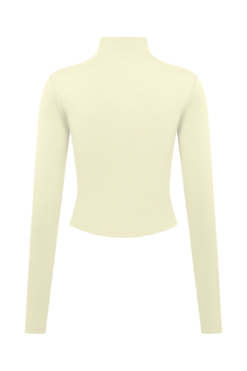 Ember Modal Long Sleeve High Neck Top - Ivory