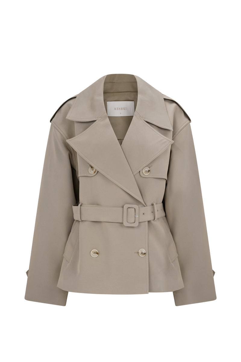 Alden Short Trench Jacket - Pebble
