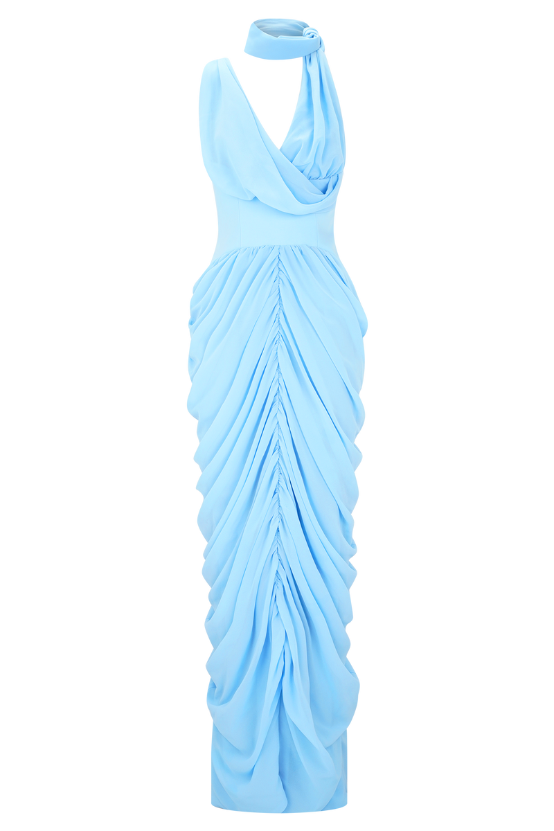 Alex Chiffon Maxi Dress - Blue
