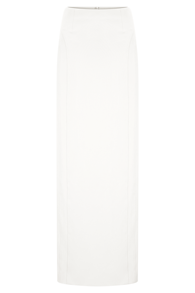Alma High Waist Maxi Skirt - White
