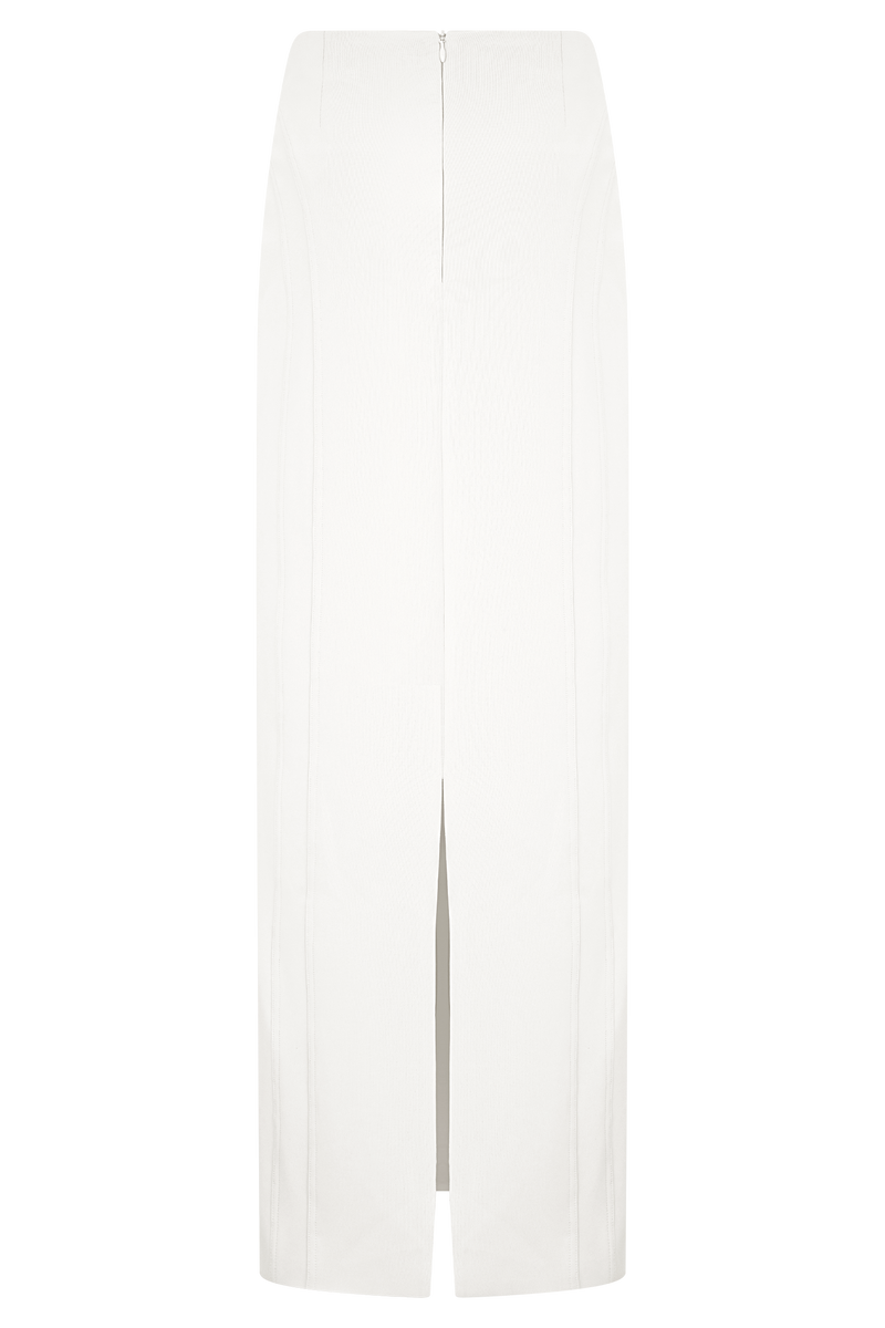 Alma High Waist Maxi Skirt - White