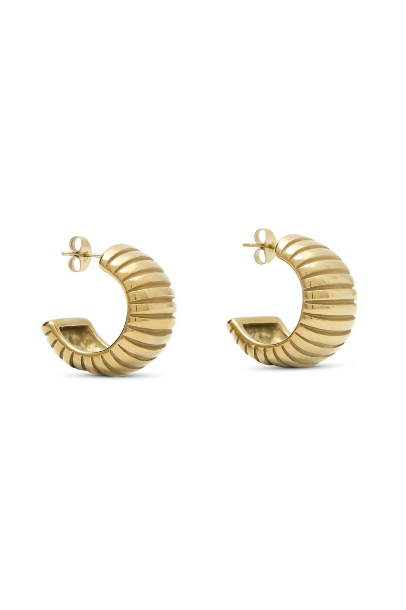Amelia Textured Hoop - Gold
