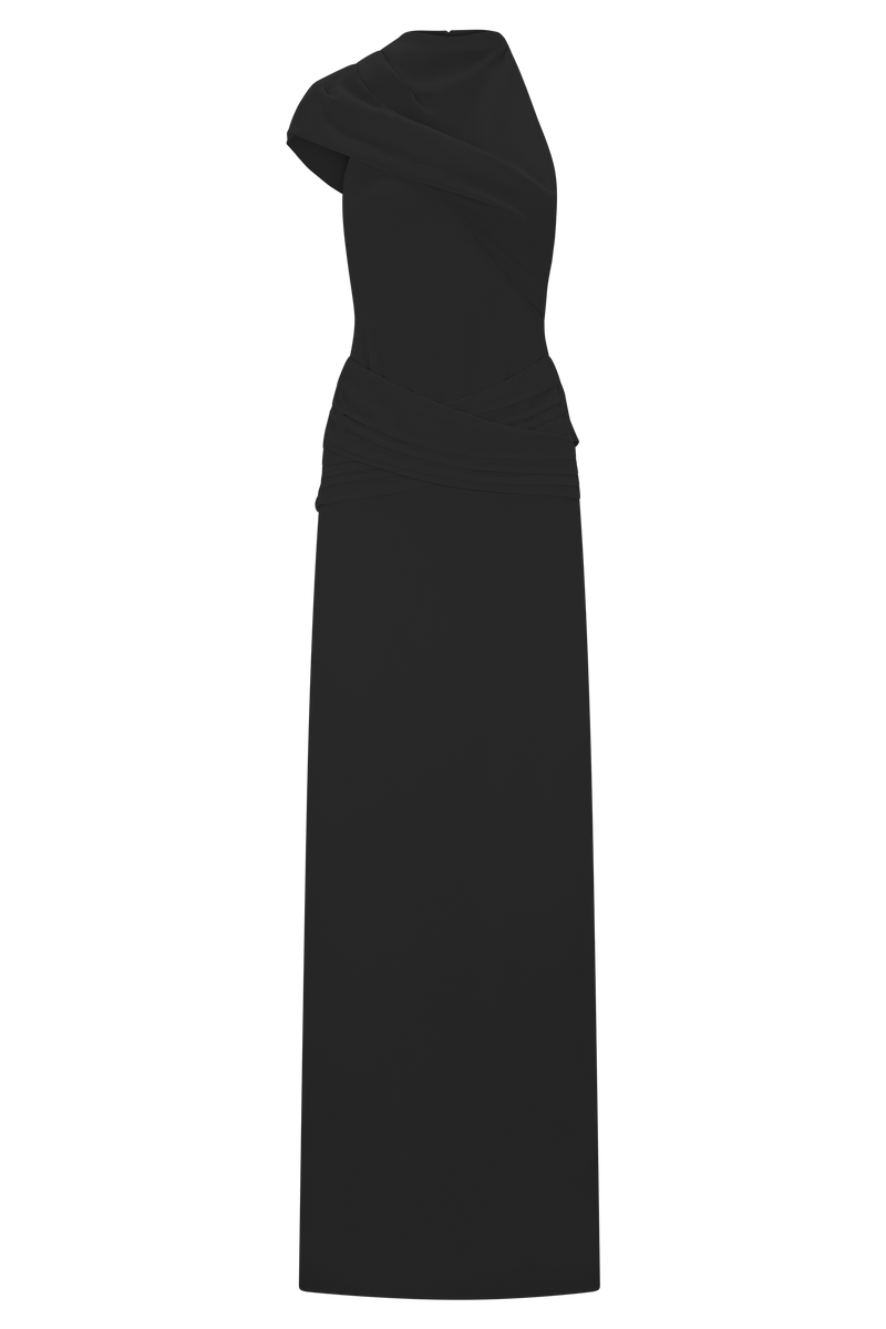 Analia Chiffon Maxi Dress - Black