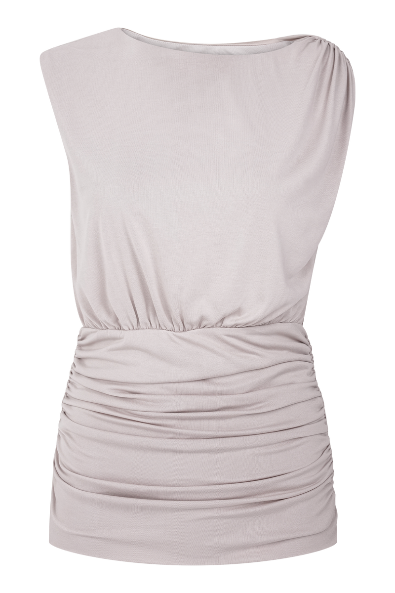 Anthony Short Sleeve Top - Taupe