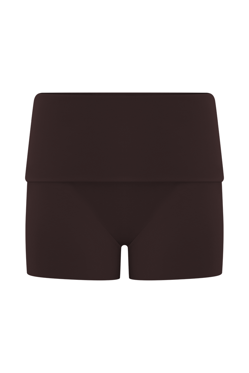 Birdie Fold Over Shorts - Chocolate