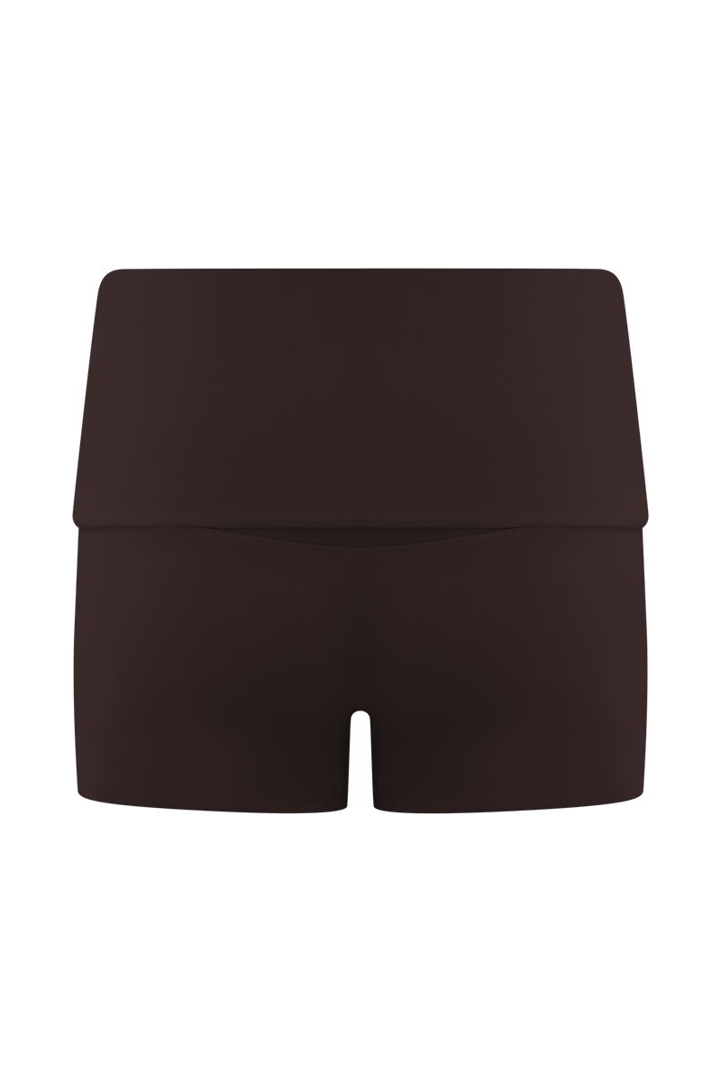 Birdie Fold Over Shorts - Chocolate