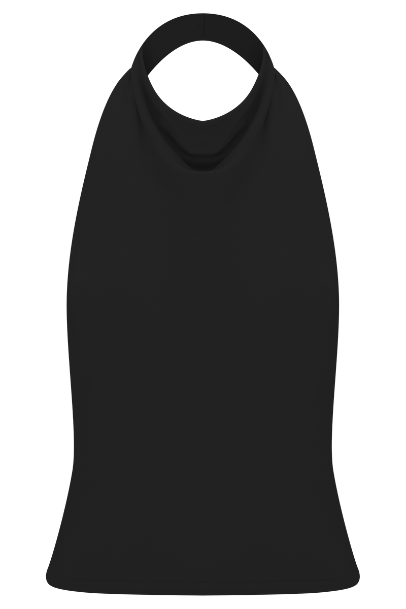 Calandra Slinky Halter Top With Hardware - Black
